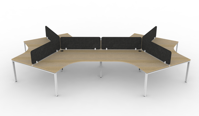 Deluxe Infinity Profile Leg 120° Workstation - With Eco Panel Screens