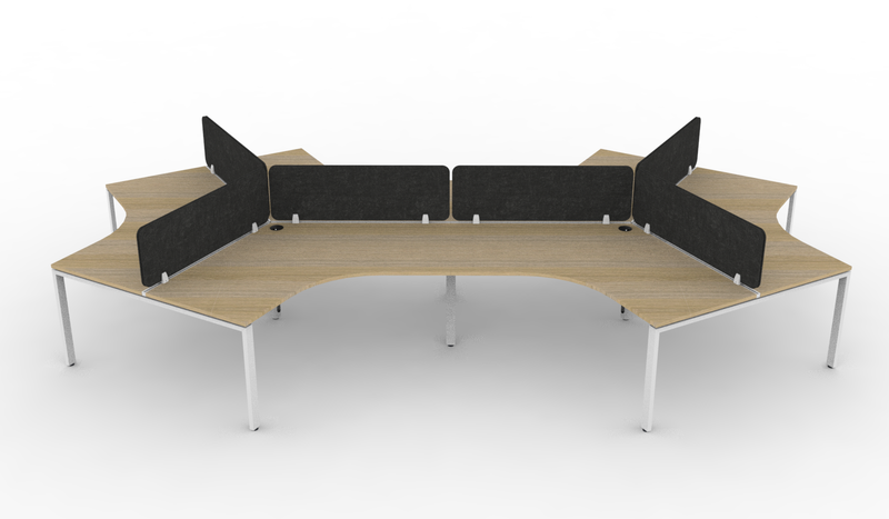 Deluxe Infinity Profile Leg 120° Workstation - With Eco Panel Screens