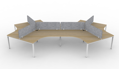 Deluxe Infinity Profile Leg 120° Workstation - With Eco Panel Screens