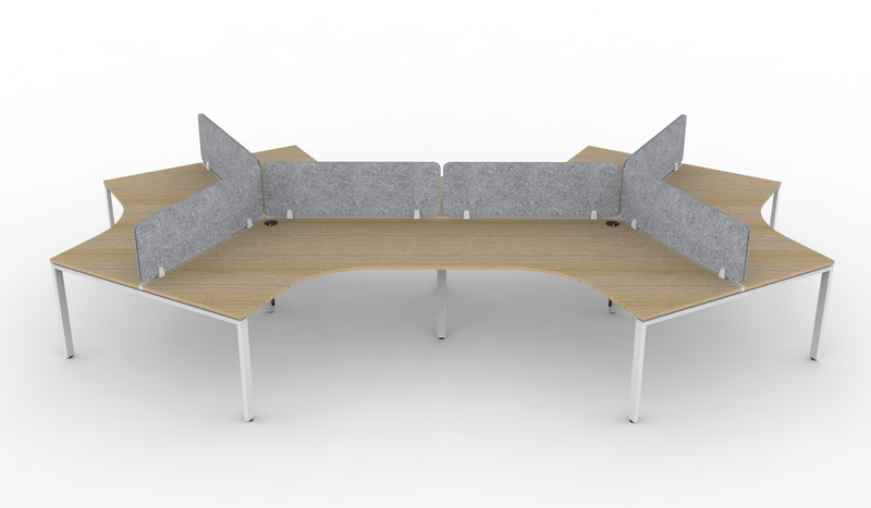 Deluxe Infinity Profile Leg 120° Workstation - With Eco Panel Screens