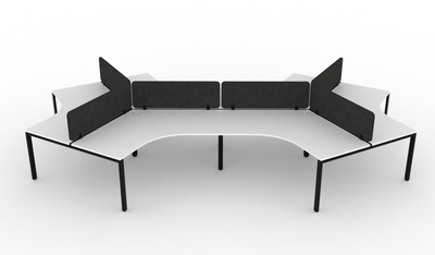 Deluxe Infinity Profile Leg 120° Workstation - With Eco Panel Screens