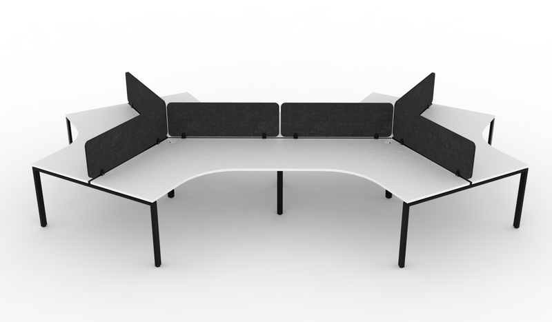 Deluxe Infinity Profile Leg 120° Workstation - With Eco Panel Screens