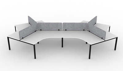 Deluxe Infinity Profile Leg 120° Workstation - With Eco Panel Screens