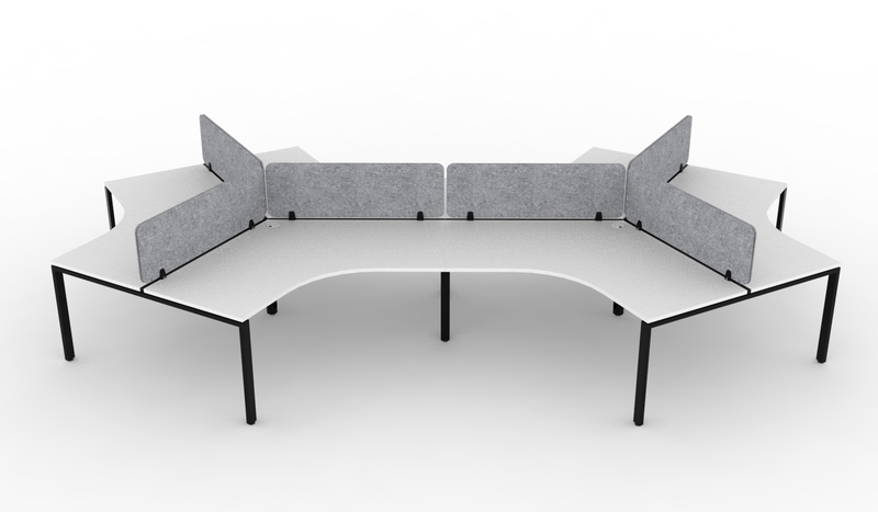 Deluxe Infinity Profile Leg 120° Workstation - With Eco Panel Screens