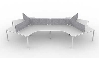 Deluxe Infinity Profile Leg 120° Workstation - With Eco Panel Screens