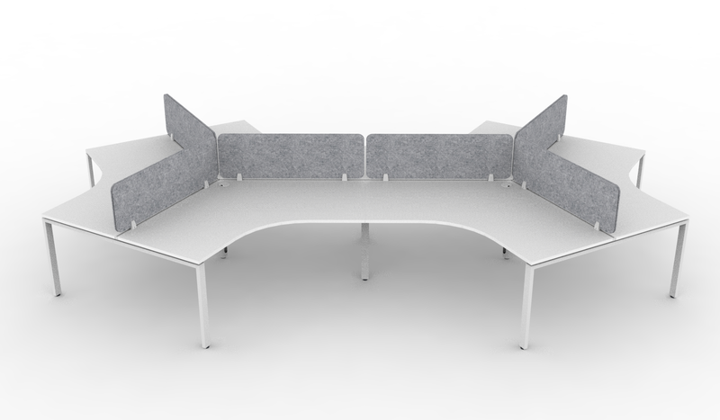 Deluxe Infinity Profile Leg 120° Workstation - With Eco Panel Screens
