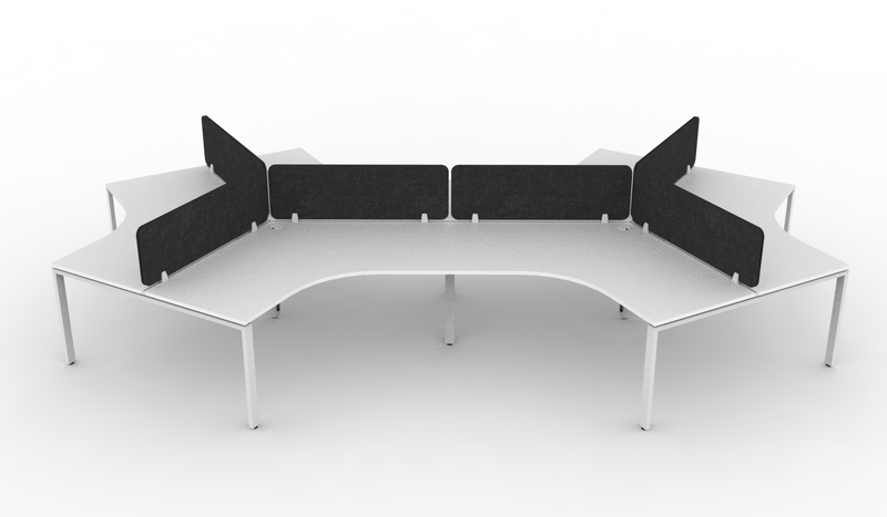Deluxe Infinity Profile Leg 120° Workstation - With Eco Panel Screens