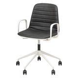 Sofia Chair with Gas Lift Castor Base (with arm) PU upholstery
