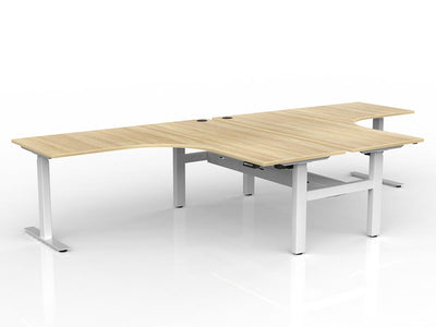 1800 x 1800/750 (2 Piece top) / White Powdercoat / New Oak Ravine