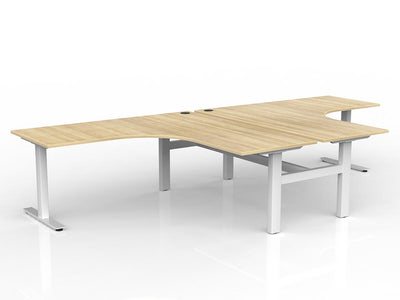 1800 x 1800/750 (2 Piece top) / White Powdercoat / New Oak Ravine