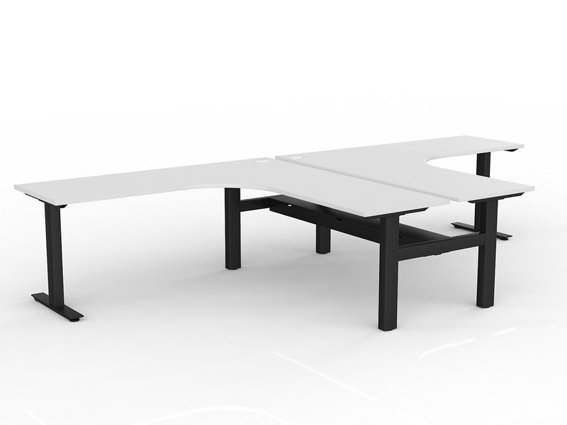 Agile Fixed Height 90 Degrees Shared Workstation - Cable Tray