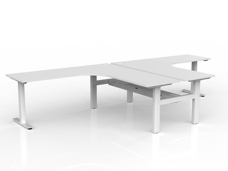 Agile Fixed Height 90 Degrees Shared Workstation - Cable Tray
