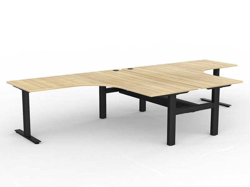 Agile Fixed Height 90 Degrees Shared Workstation - Cable Tray