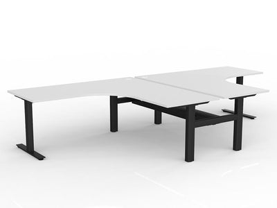 Agile Fixed Height 90 Degrees Shared Workstation - Cable Tray