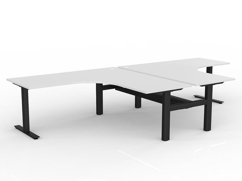 Agile Fixed Height 90 Degrees Shared Workstation - Cable Tray
