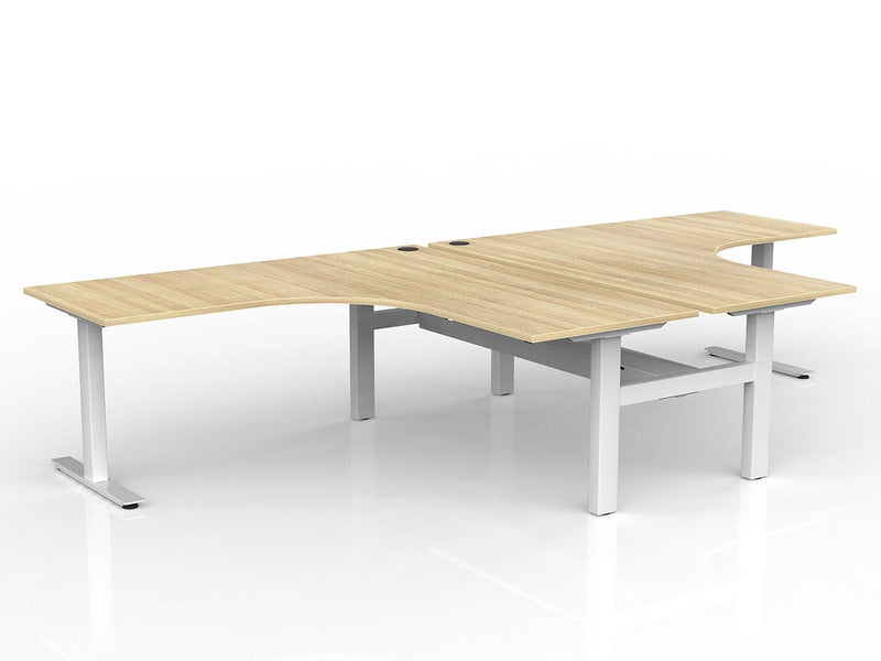 Agile Fixed Height 90 Degrees Shared Workstation - Cable Tray