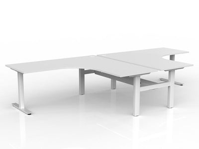 Agile Fixed Height 90 Degrees Shared Workstation - Cable Tray