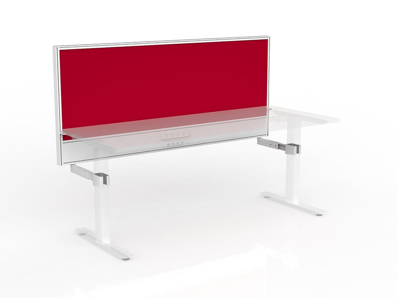 Studio Screen with Ducting for Agile Individual Desk - White Frame