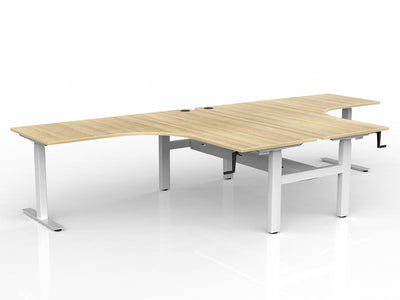 1800mm x 750mm (2 Piece top) / White Powdercoat / New Oak Ravine