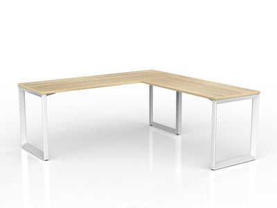 White Powdercoat / New Oak Ravine / 1800mm x 600mm + 1200mm x 600mm Return