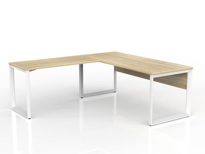 1800mm x 750mm + 1200mm x 600mm / White Powdercoat / New Oak Ravine