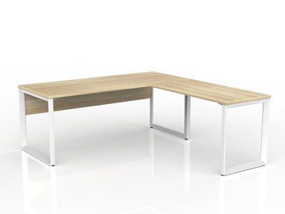 1800mm x 750mm + 1200mm x 600mm / White Powdercoat / New Oak Ravine