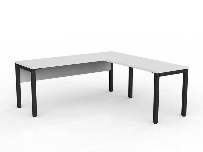 Axis Desk with Return and Modesty - White Worktop
