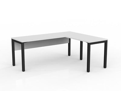 Axis Desk with Return and Modesty - White Worktop