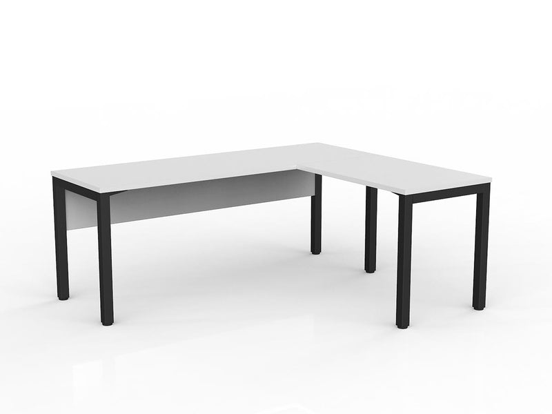 Axis Desk with Return and Modesty - White Worktop
