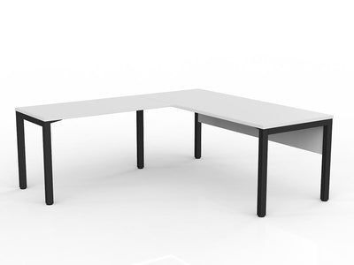 Axis Desk with Return and Modesty - White Worktop