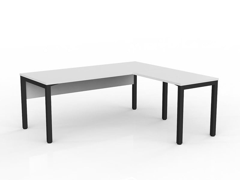 Axis Desk with Return and Modesty - White Worktop