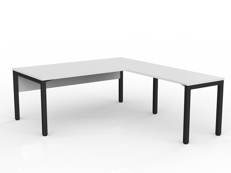 Axis Desk with Return and Modesty - White Worktop
