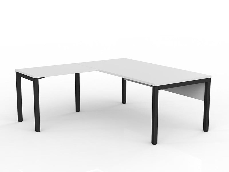 Axis Desk with Return and Modesty - White Worktop