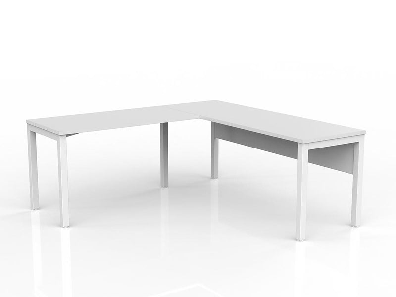 Axis Desk with Return and Modesty - White Worktop