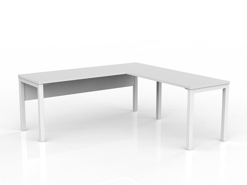 Axis Desk with Return and Modesty - White Worktop