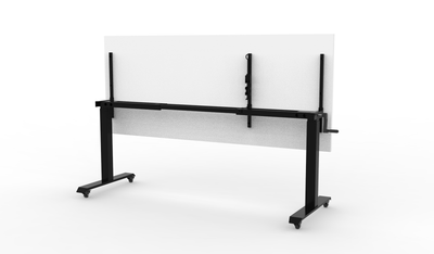 1500mm W x 750mm D x 725mm – 1070mm H / Natural White / Black