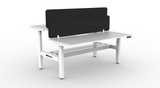 Boost Plus Electric Height Adjustable 2 Person Double Sided Workstation With Eco Panel Screens