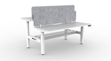 Boost Plus Electric Height Adjustable 2 Person Double Sided Workstation With Eco Panel Screens