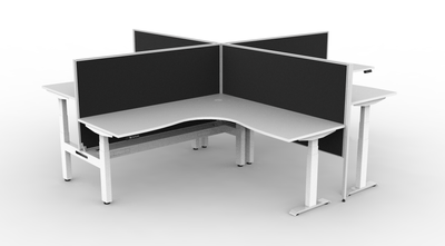 Boost Plus Electric Height Adjustable 4 Person Corner Workstation