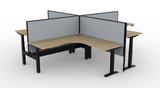 Boost Plus Electric Height Adjustable 4 Person Corner Workstation