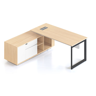 Casa Executive Desk & Cabinet - Loop Leg