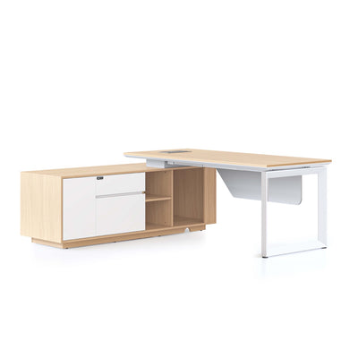 Casa Executive Desk & Cabinet - Loop Leg