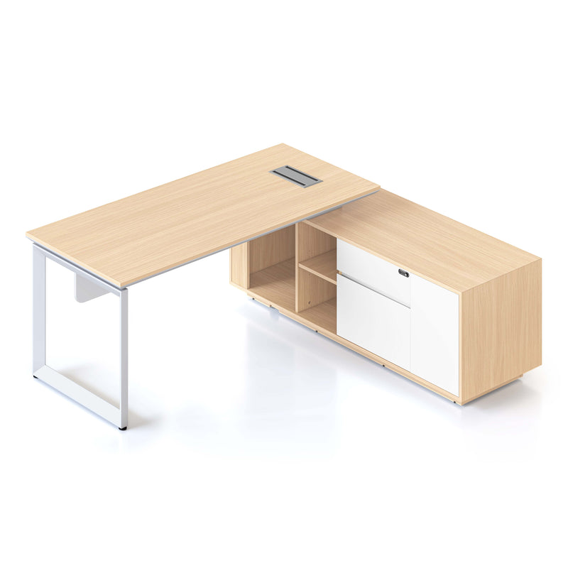 Casa Executive Desk & Cabinet - Loop Leg