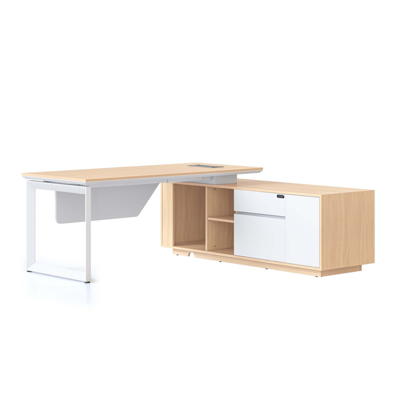 Casa Executive Desk & Cabinet - Loop Leg