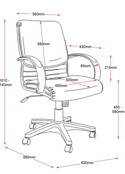 Doulton Medium Back Black Executive Chair
