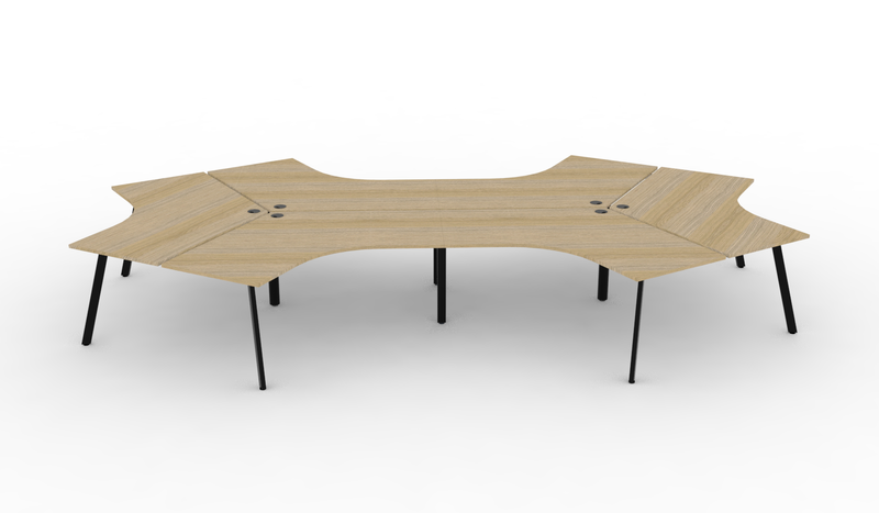 Deluxe Eternity Leg 6 Person 120° Workstation