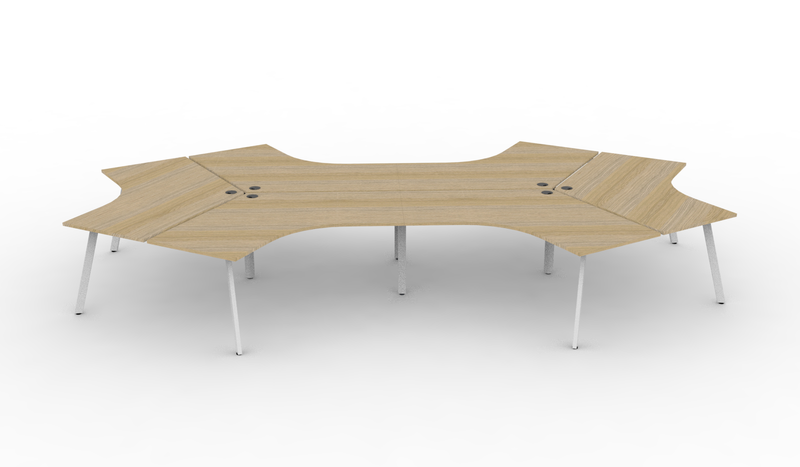 Deluxe Eternity Leg 6 Person 120° Workstation