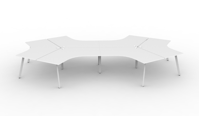 Deluxe Eternity Leg 6 Person 120° Workstation