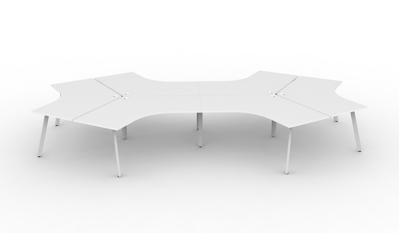 Deluxe Eternity Leg 6 Person 120° Workstation