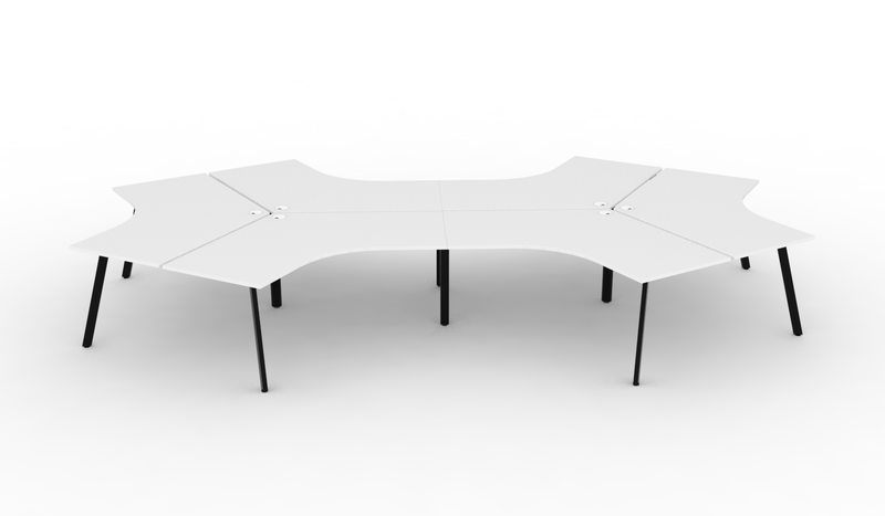 Deluxe Eternity Leg 6 Person 120° Workstation